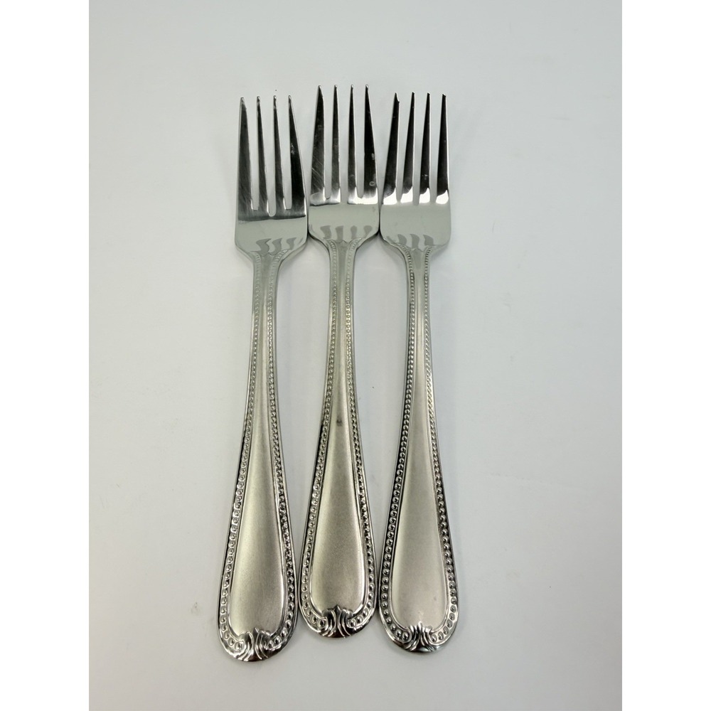 Lenox Vintage Jewel Frosted 3 Salad Forks Frosted 18/10 Stainless Flatware #2
